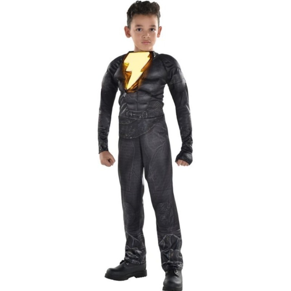 NEW Black Adam‎ Costume Child Small 4-6 Lights Up DC Comics Halloween Cosplay